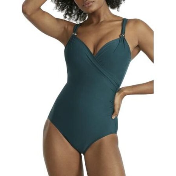 NEW Miraclesuit Dazzle Siren Tummy Control Underwire One Piece Nova Green 12 - Picture 1 of 6